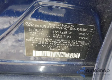 2013 Hyundai Sonata Se/Limited из США, поврежденный, VIN 5NPEC4ACXDH559710